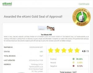 Ten Minute Will customer reviews on eKomi