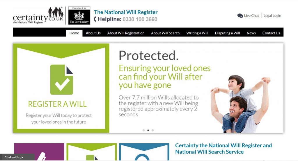 National Will Registration included